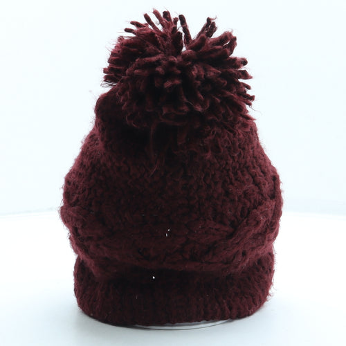 Dorothy Perkins Womens Red Acrylic Bobble Hat One Size