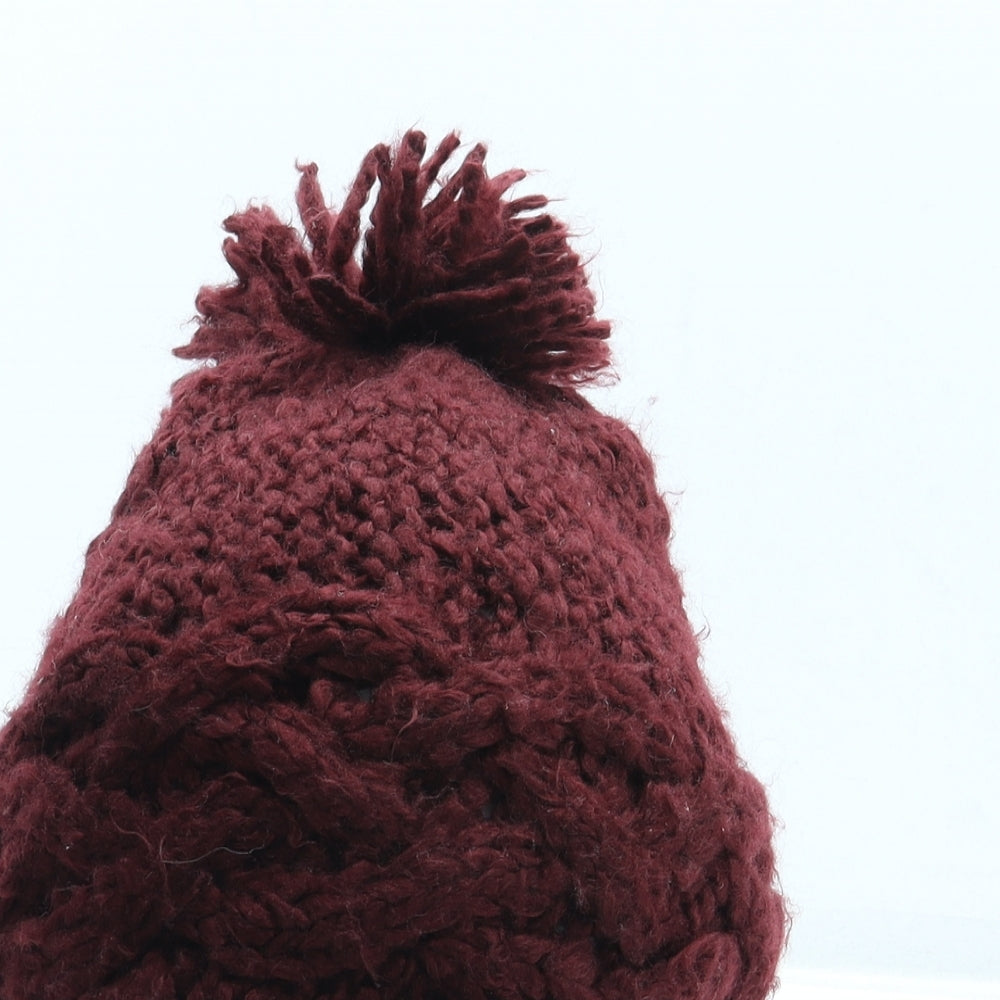 Dorothy Perkins Womens Red Acrylic Bobble Hat One Size