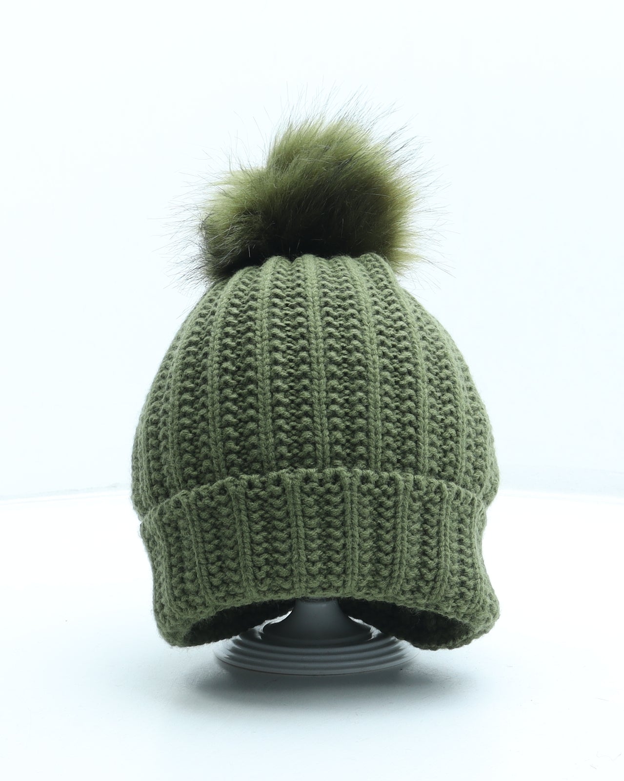 Preworn Womens Green Acrylic Bobble Hat One Size