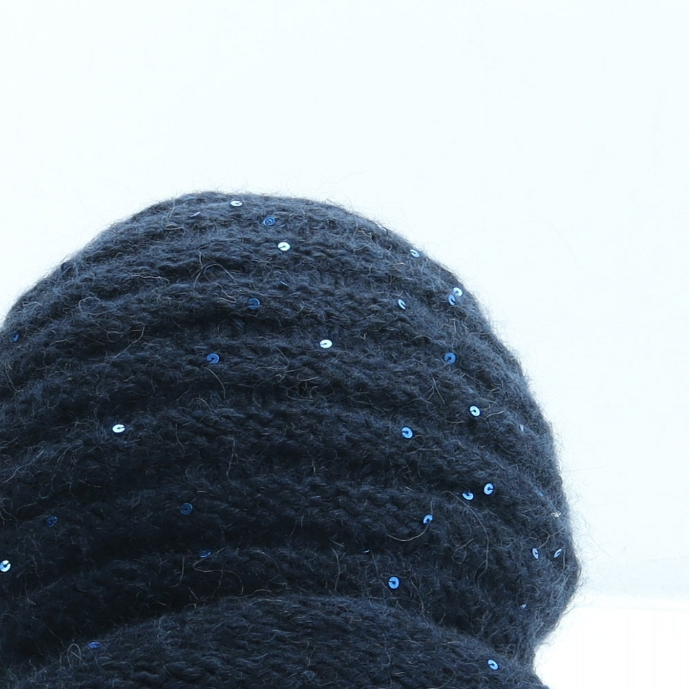 Grevi Womens Blue Alpaca Beanie One Size