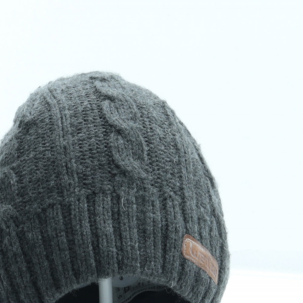 DECATHLON Mens Grey Acrylic Beanie One Size