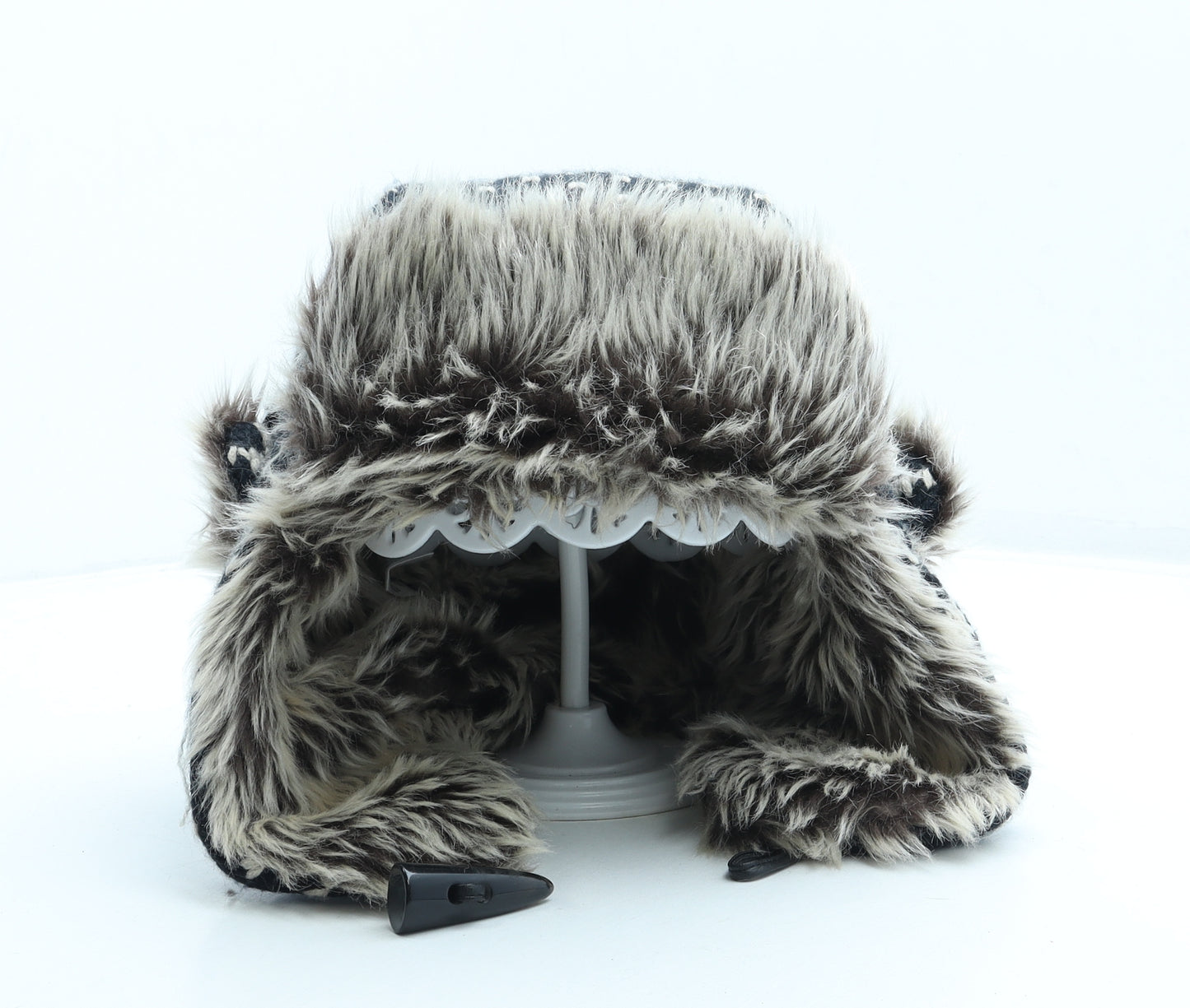 Matalan Womens Blue Fair Isle Acrylic Trapper Hat One Size