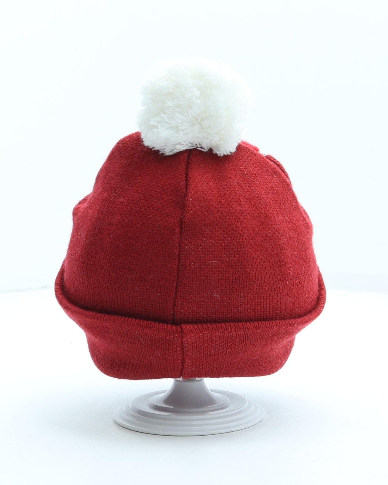 Smiffys Mens Red Acrylic Beanie One Size - Periodic table, Bud, Pom Pom