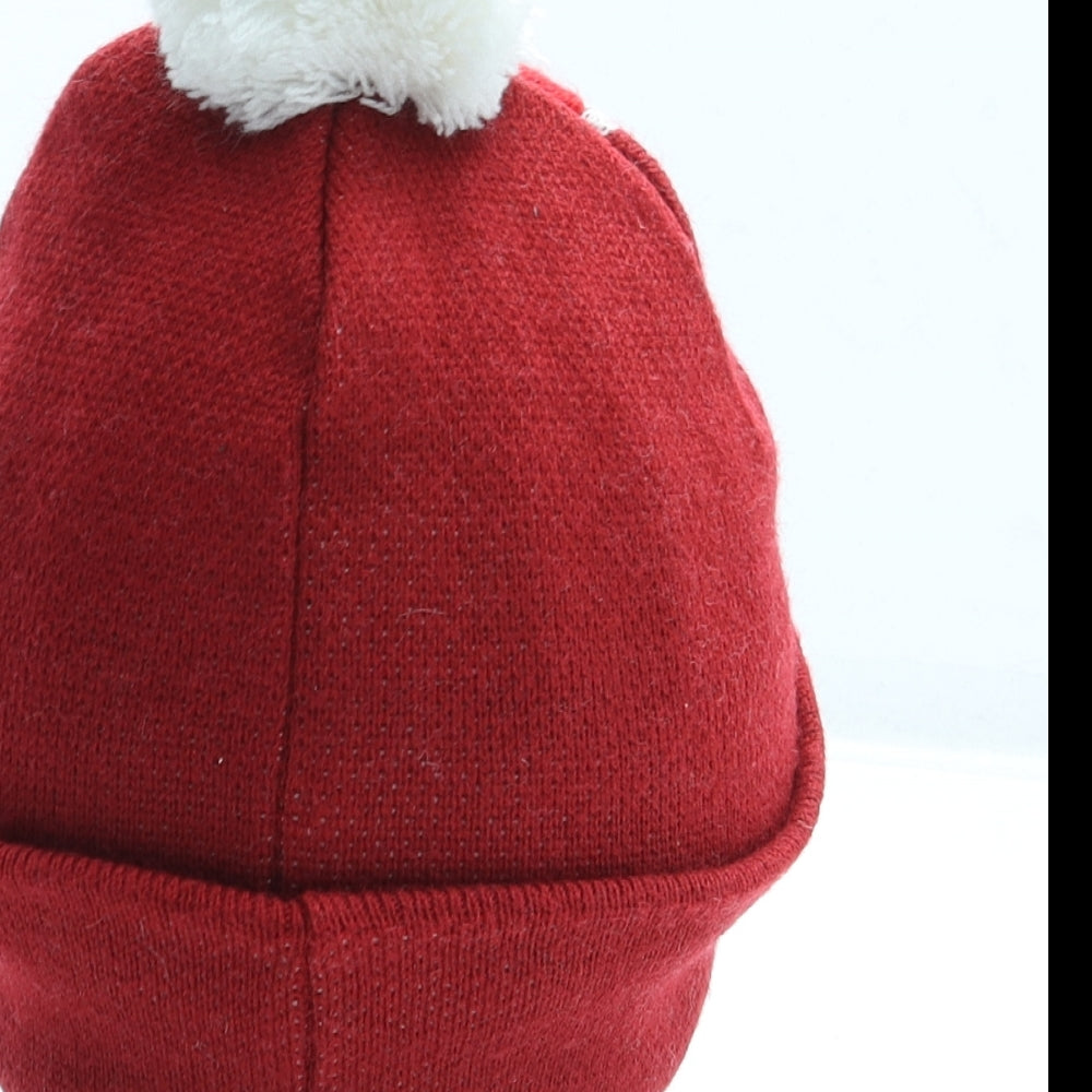 Smiffys Mens Red Acrylic Beanie One Size - Periodic table, Bud, Pom Pom