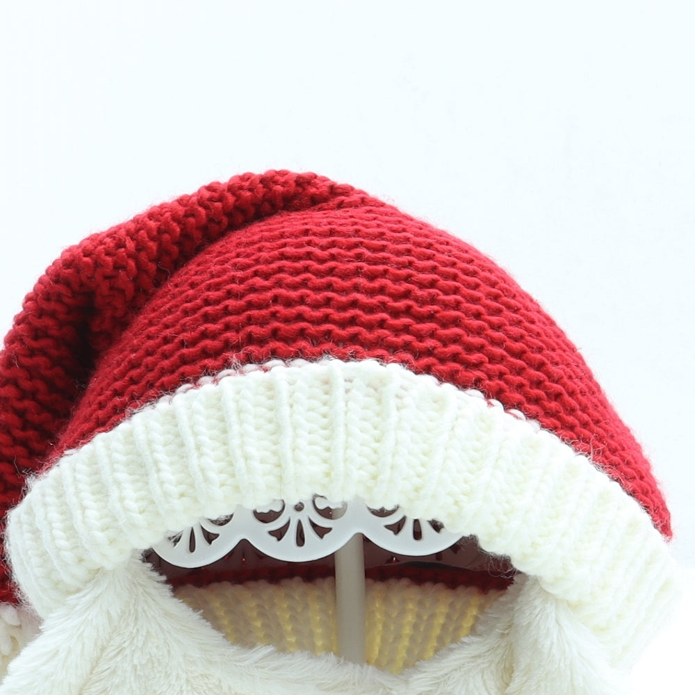 F&F Mens Red Acrylic Beanie One Size - Santa Hat, Beard
