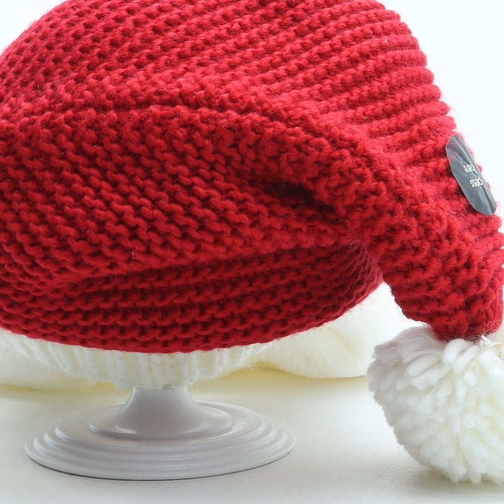 F&F Mens Red Acrylic Beanie One Size - Santa Hat, Beard