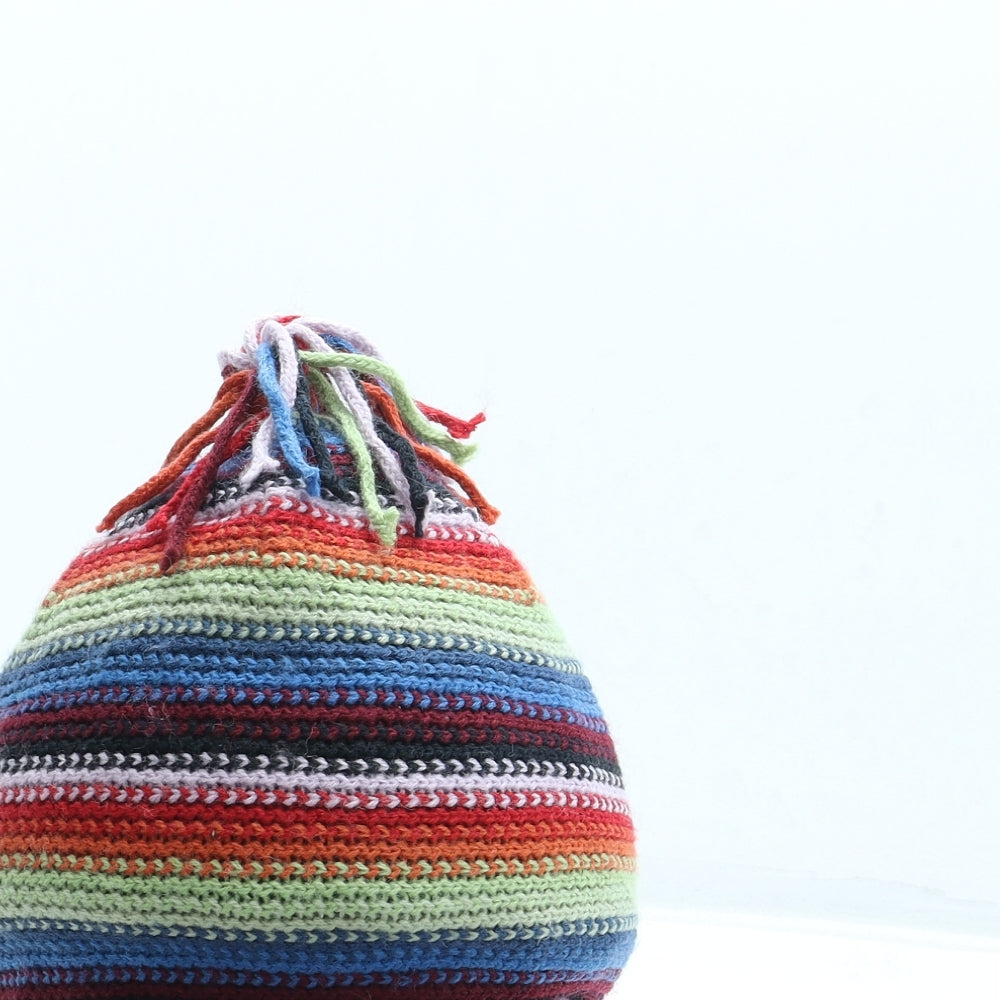 Preworn Womens Multicoloured Striped Acrylic Bonnet One Size