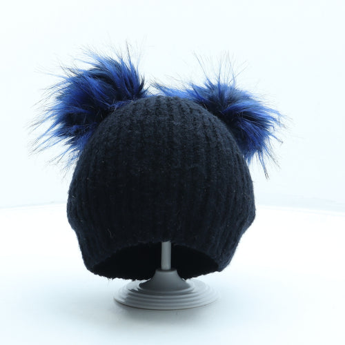 Topshop Womens Blue Acrylic Bobble Hat One Size