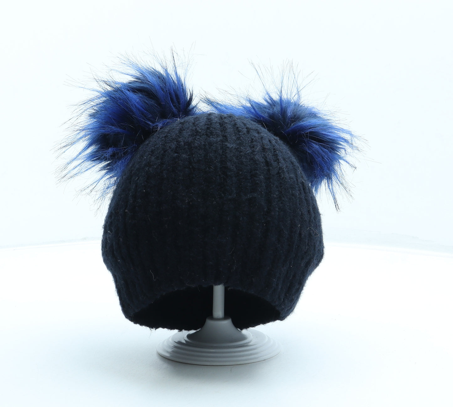 Topshop Womens Blue Acrylic Bobble Hat One Size