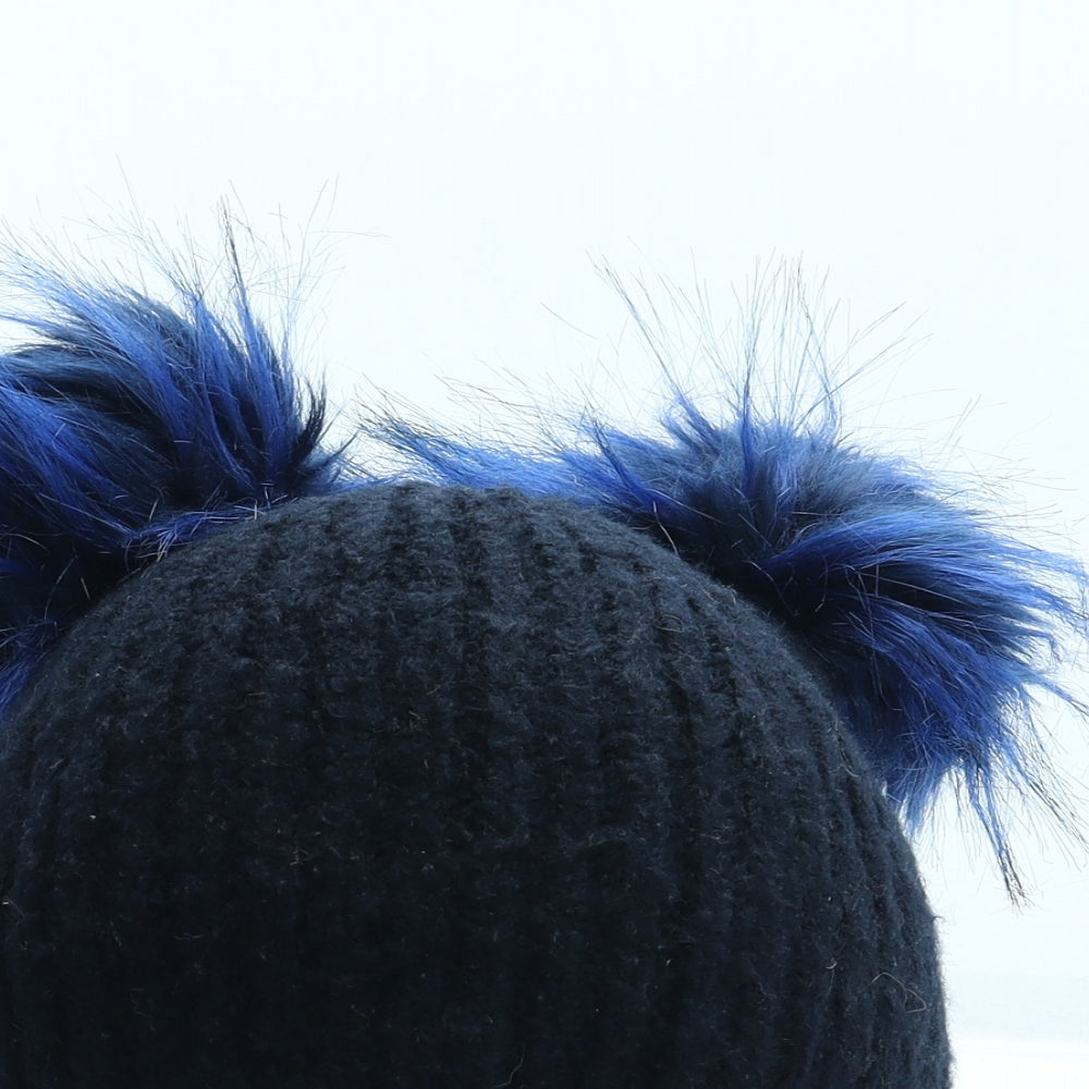Topshop Womens Blue Acrylic Bobble Hat One Size