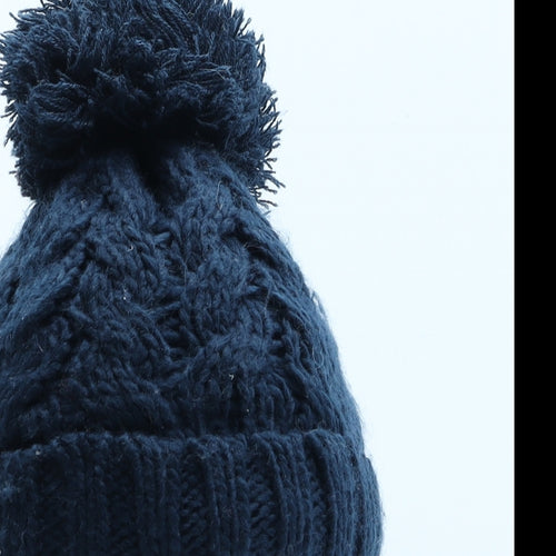 F&F Boys Blue Acrylic Bobble Hat One Size