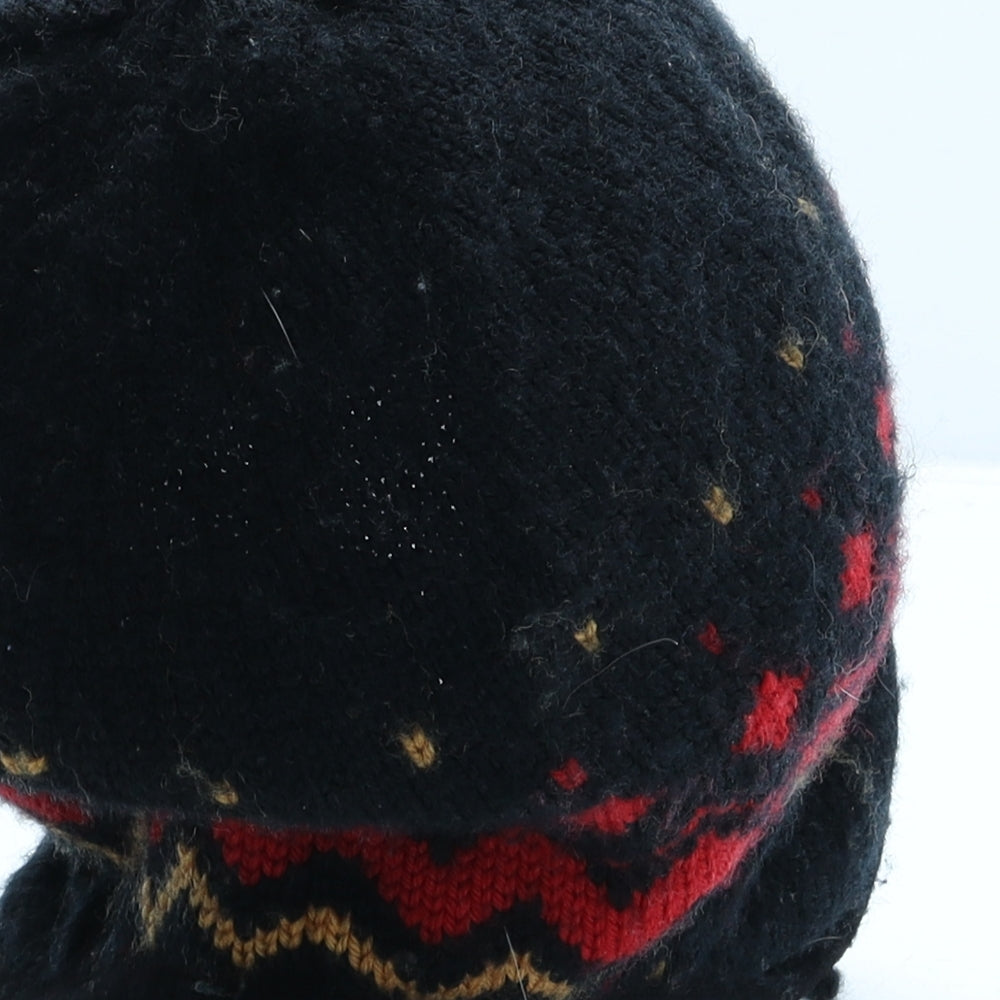 Dale of Norway Boys Black Fair Isle Wool Bobble Hat One Size