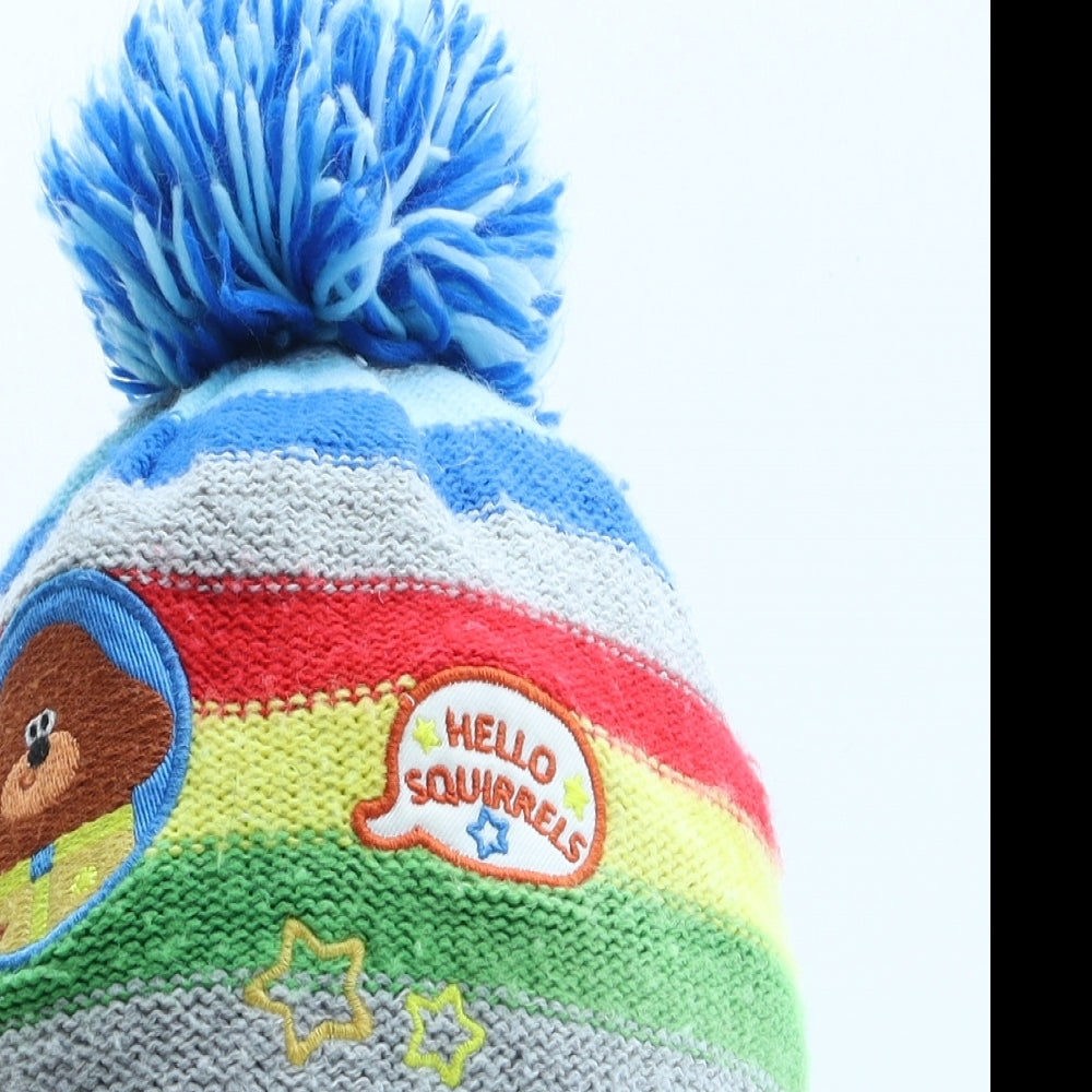 TU Boys Multicoloured Striped Acrylic Bonnet One Size - Hey Duggee