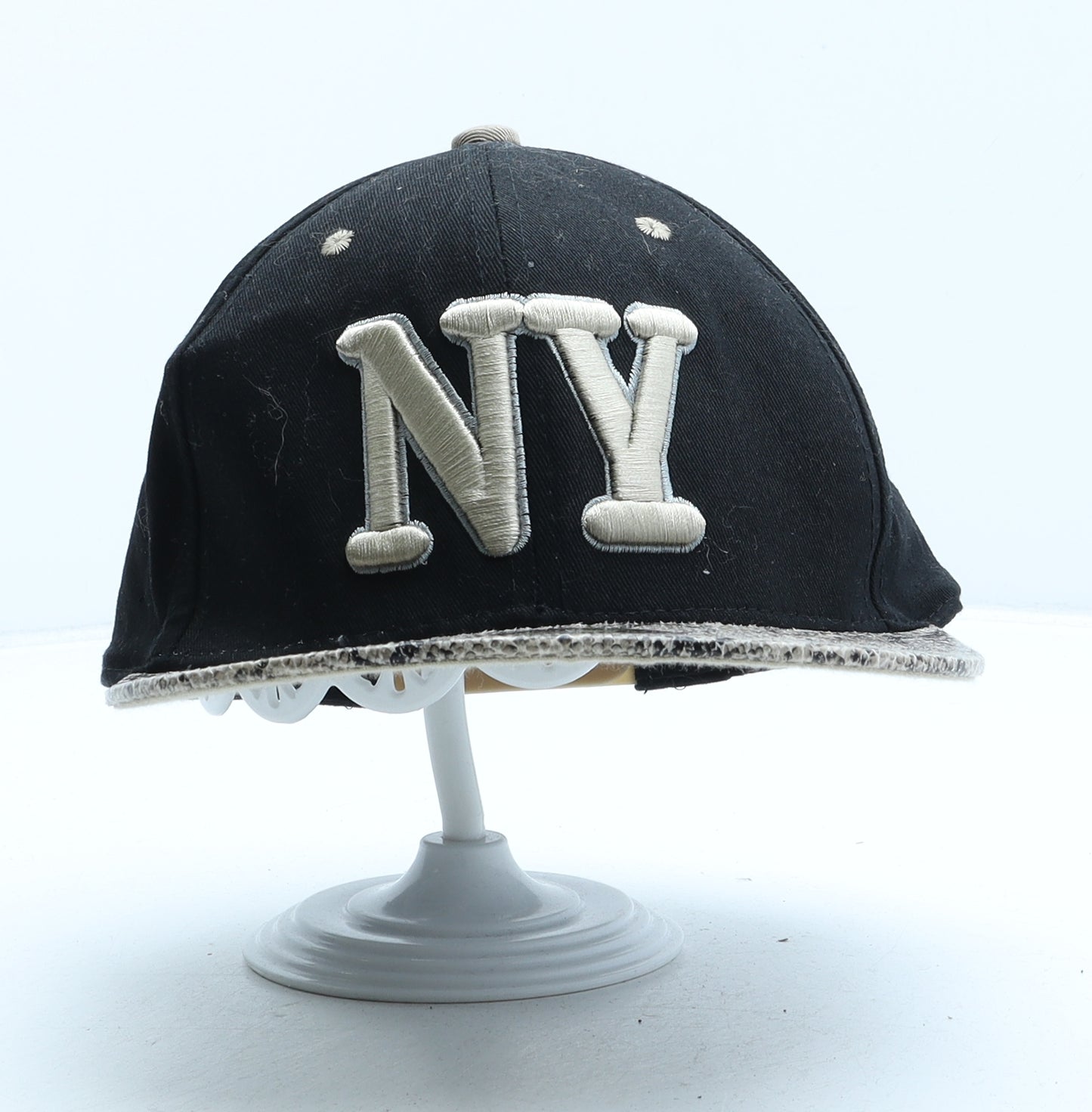 Raw Blue Mens Black Animal Print Polyester Snapback Size L - Snake Print New York