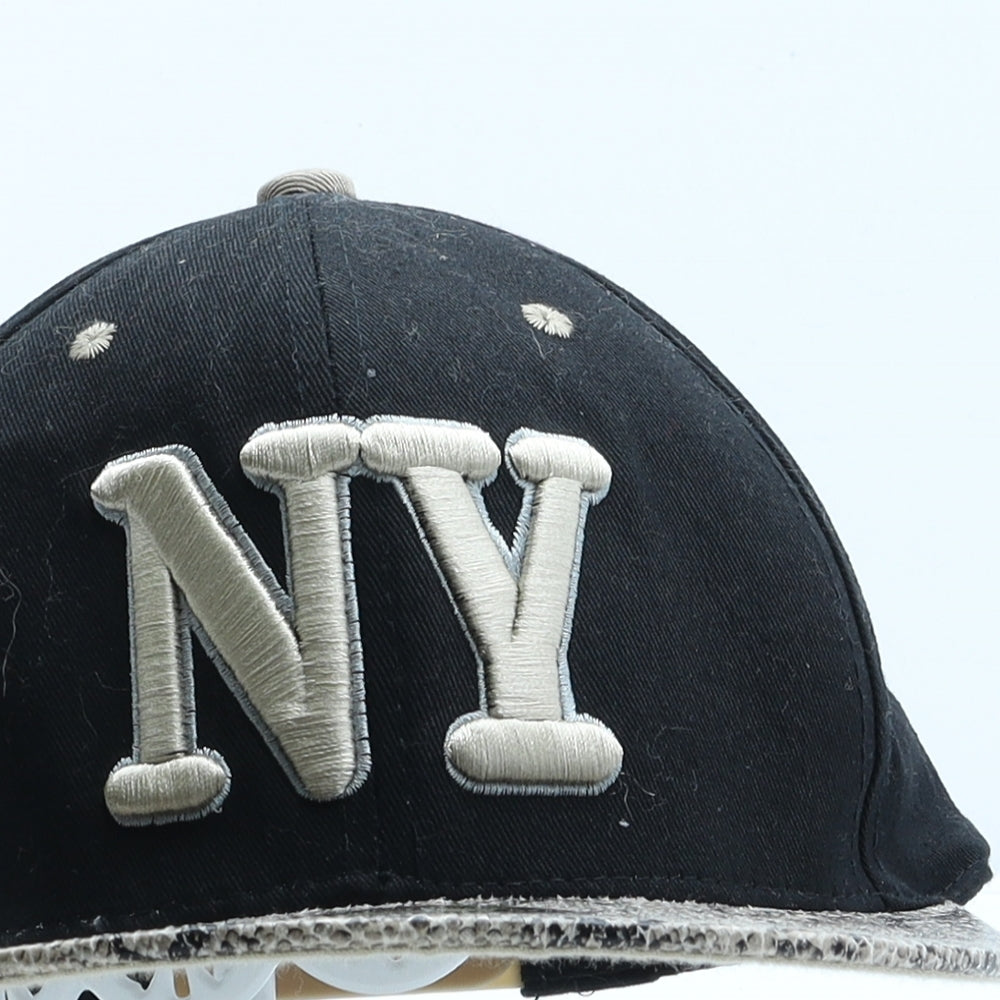 Raw Blue Mens Black Animal Print Polyester Snapback Size L - Snake Print New York