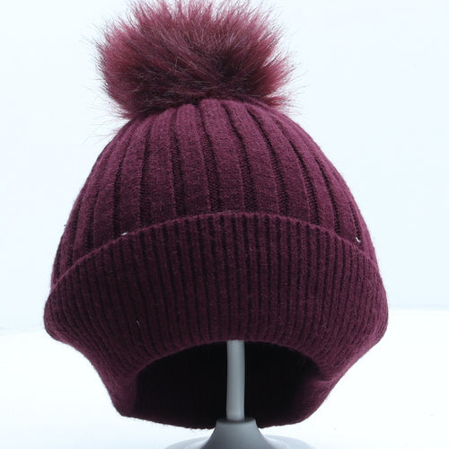 Primark Girls Purple Viscose Bobble Hat One Size