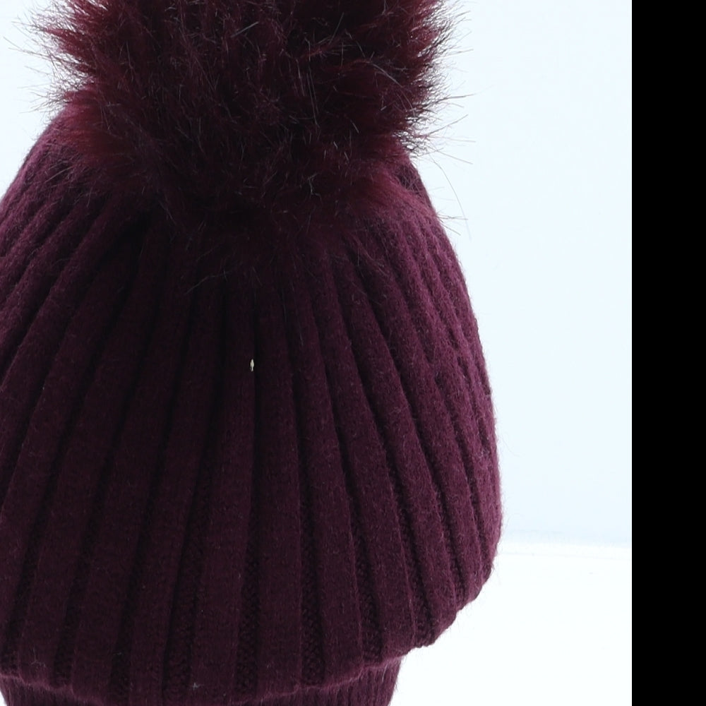 Primark Girls Purple Viscose Bobble Hat One Size