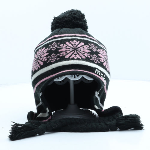 McKenzie Womens Black Fair Isle Acrylic Bonnet One Size