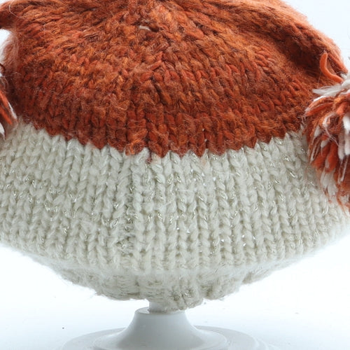 George Girls Beige Acrylic Bobble Hat One Size