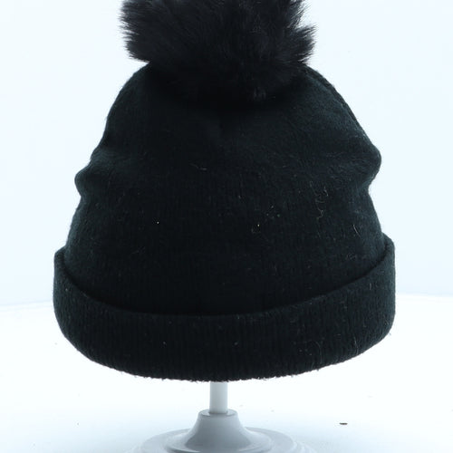 River Island Girls Black Acrylic Bobble Hat One Size