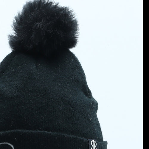 River Island Girls Black Acrylic Bobble Hat One Size