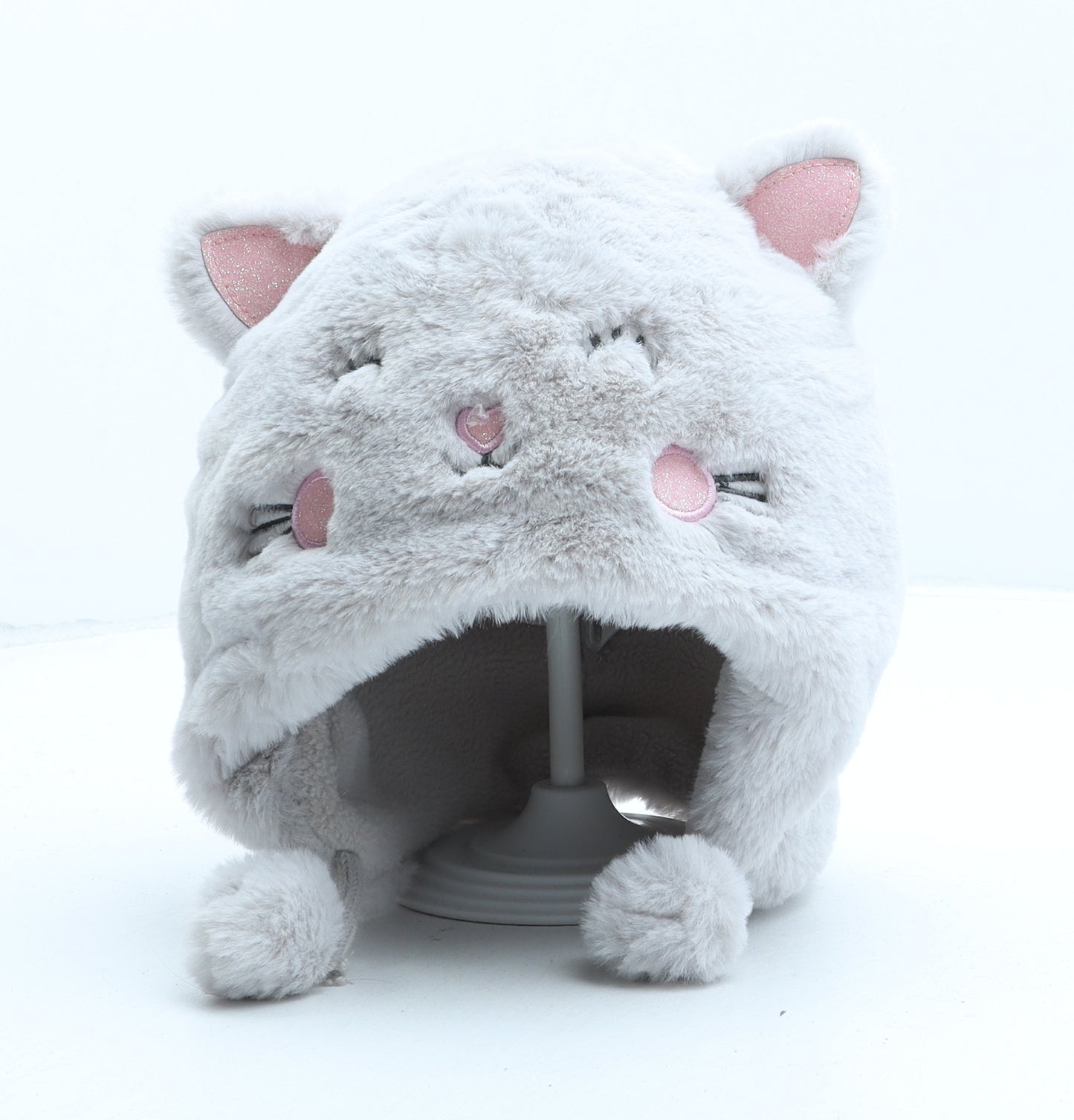 Angels Girls Grey Polyester Bonnet One Size - Cat