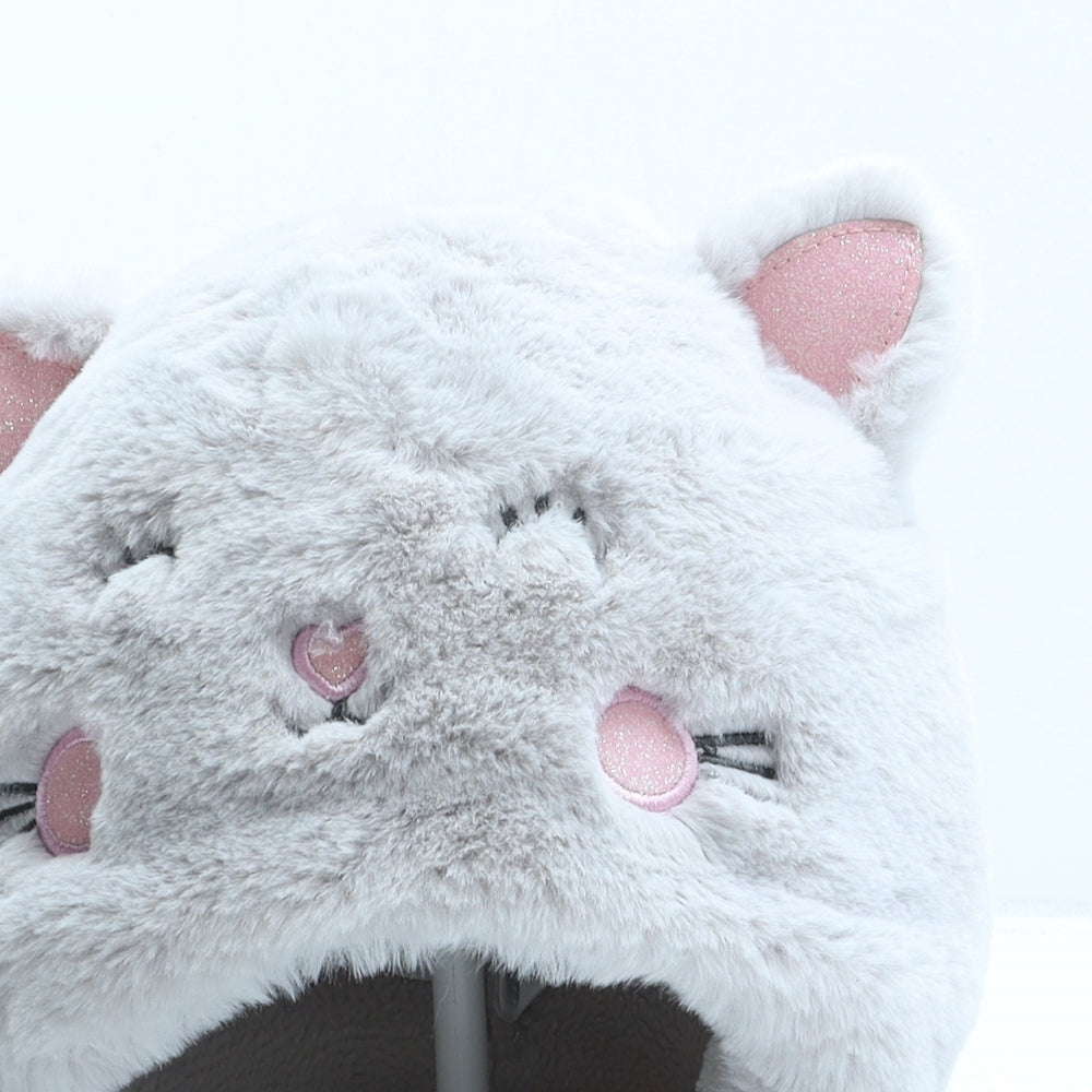 Angels Girls Grey Polyester Bonnet One Size - Cat