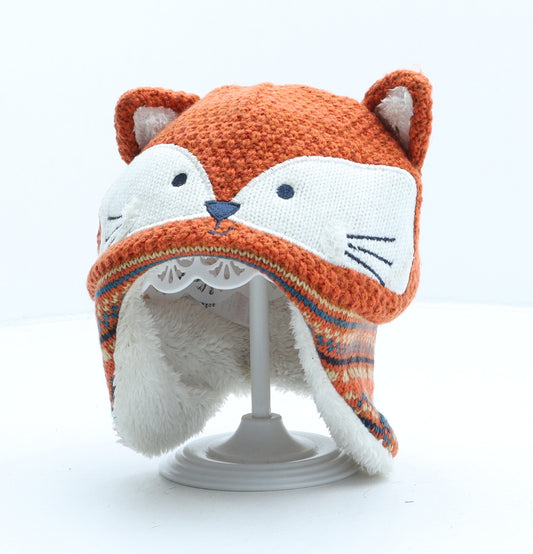 Nutmeg Boys Orange Acrylic Bonnet One Size - Fox