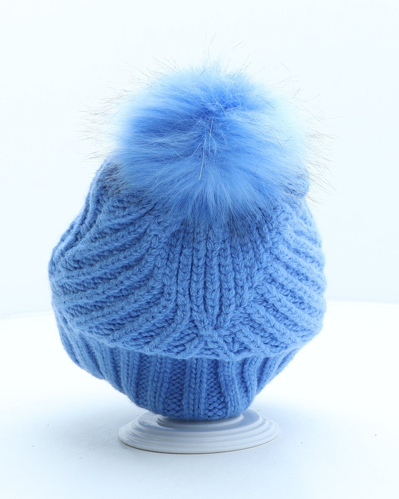 Marks and Spencer Womens Blue Acrylic Bobble Hat One Size