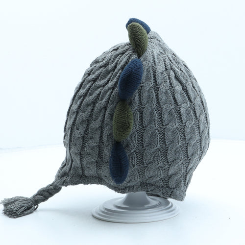 George Boys Grey Acrylic Bonnet One Size - Dinosaur