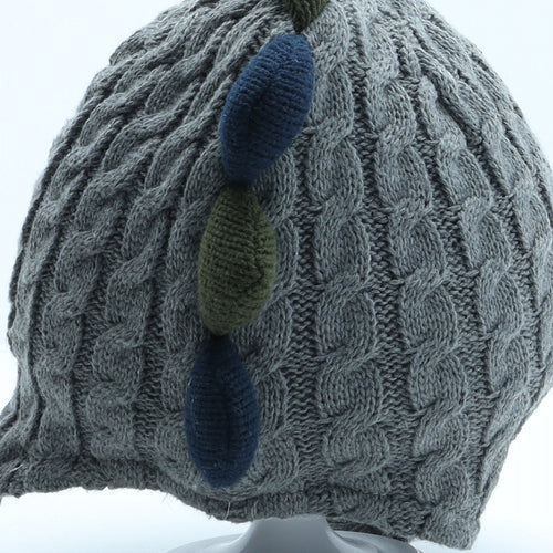 George Boys Grey Acrylic Bonnet One Size - Dinosaur