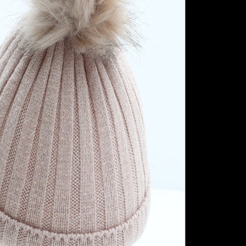 Primark Girls Pink Viscose Bobble Hat Size M
