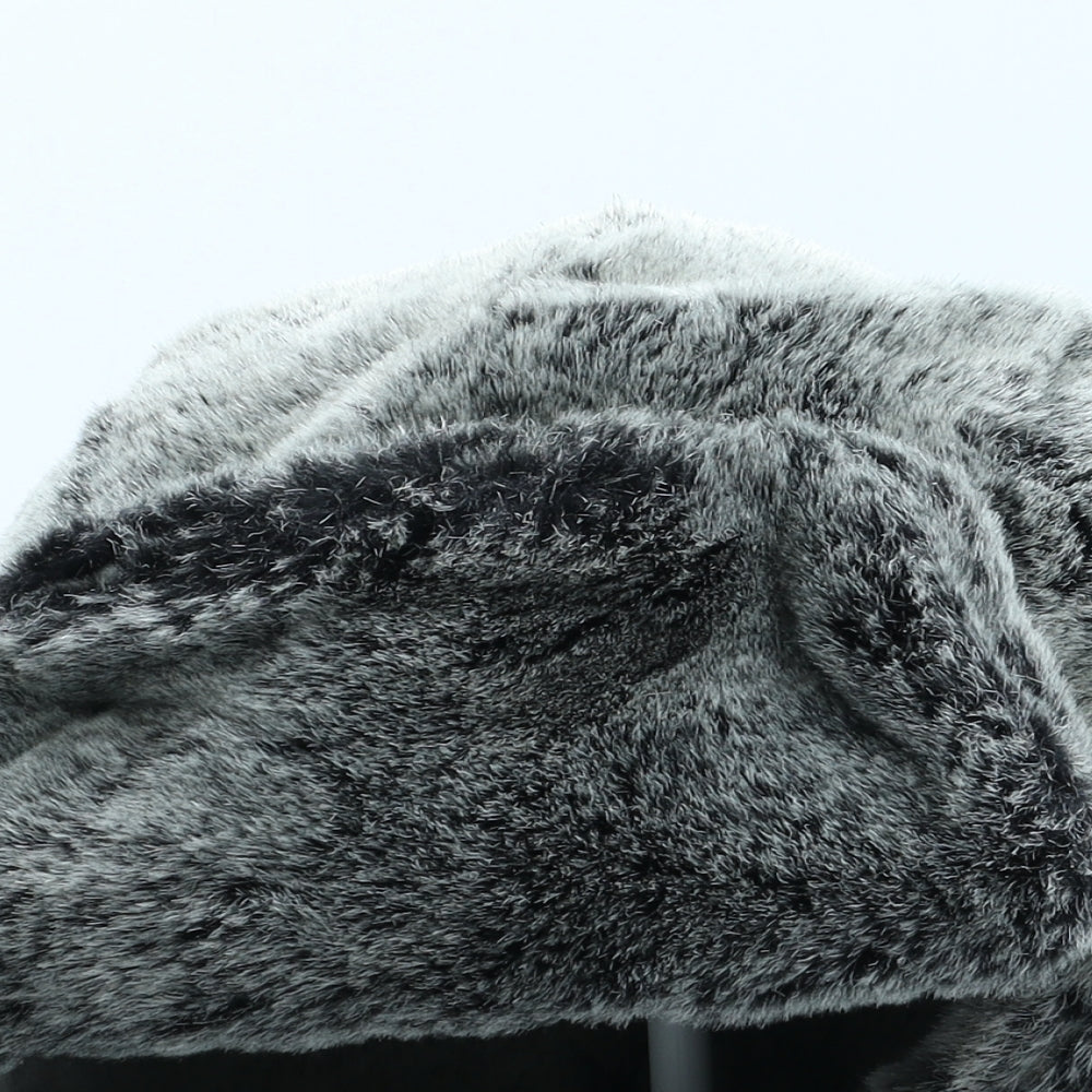 Gap Mens Grey Acrylic Trapper Hat Size M - Faux Fur