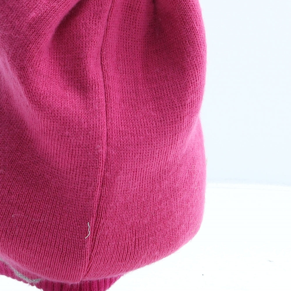 Disney Girls Pink Acrylic Beanie One Size - Minnie Mouse