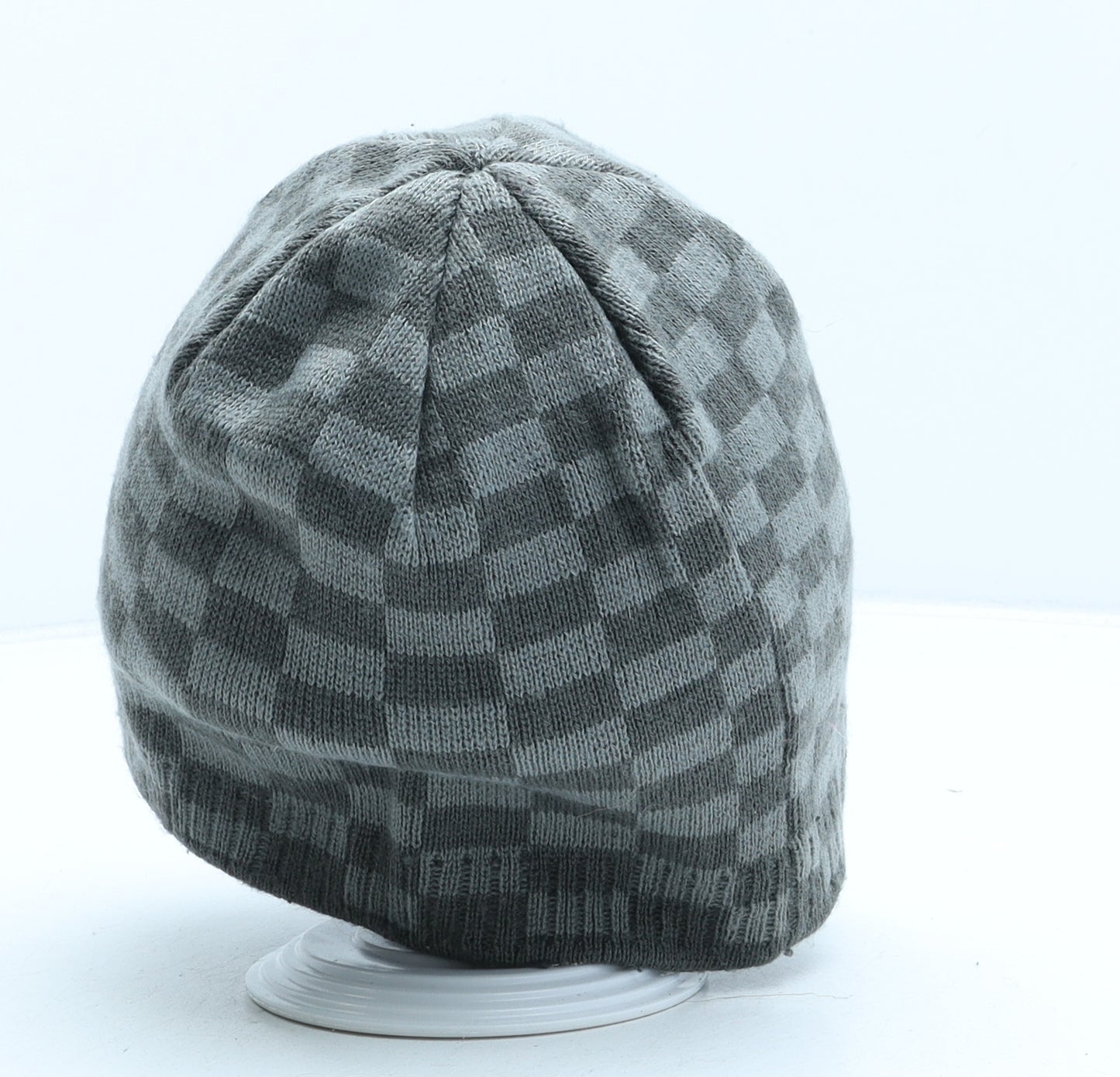 Surfanic Mens Grey Check Acrylic Skull Cap One Size