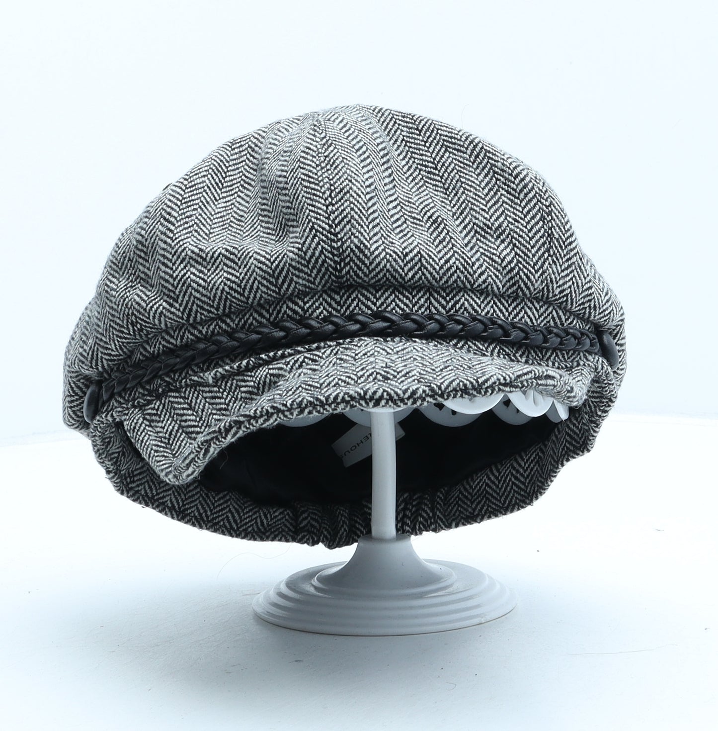 Warehouse Womens Grey Geometric Wood Peaked Cap One Size