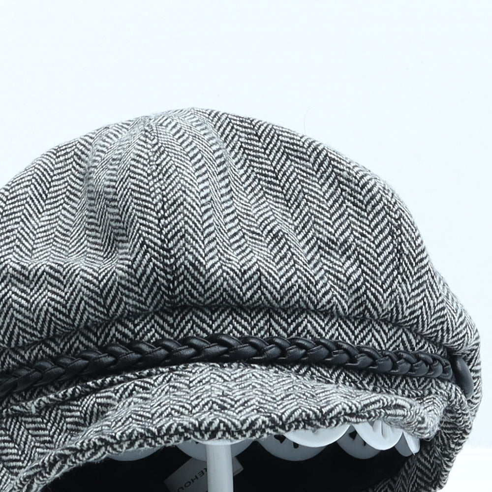 Warehouse Womens Grey Geometric Wood Peaked Cap One Size