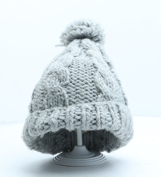 Atmosphere Womens Grey Acrylic Bobble Hat One Size
