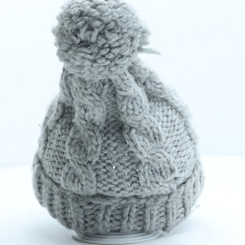 Atmosphere Womens Grey Acrylic Bobble Hat One Size