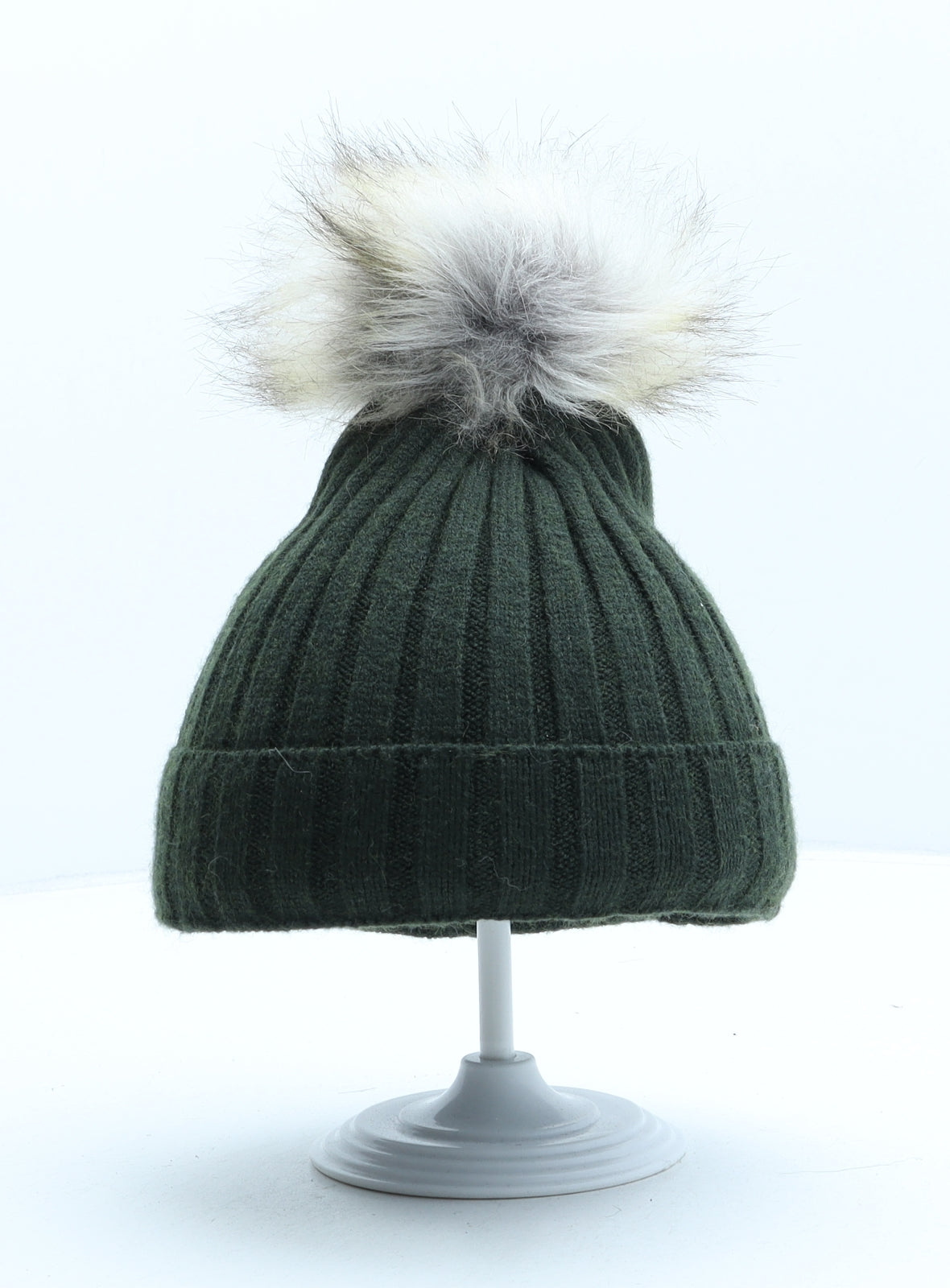 Primark Girls Green Acrylic Bobble Hat Size M