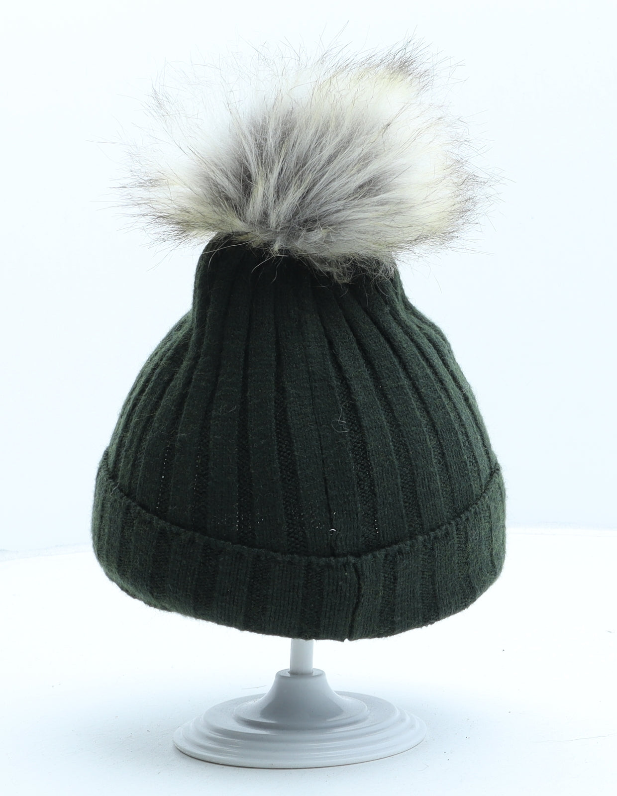Primark Girls Green Acrylic Bobble Hat Size M