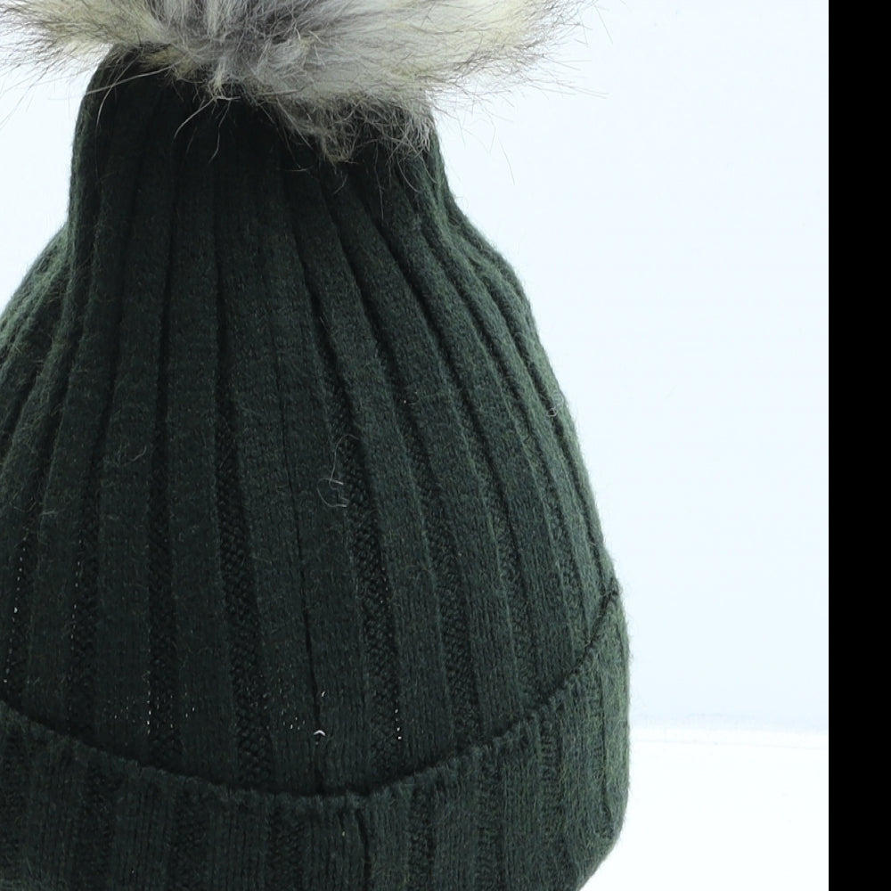 Primark Girls Green Acrylic Bobble Hat Size M