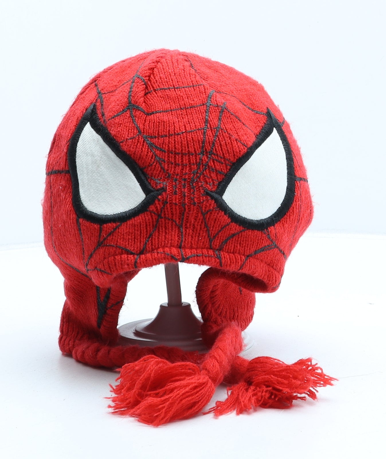 Spiderman Boys Red Geometric Acrylic Bonnet One Size