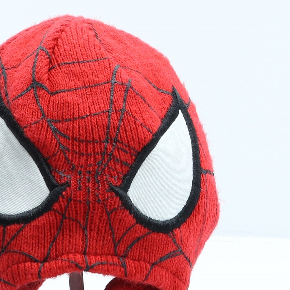 Spiderman Boys Red Geometric Acrylic Bonnet One Size