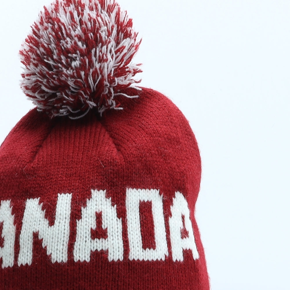 Hudson's Bay Mens Red Acrylic Beanie One Size - Canada