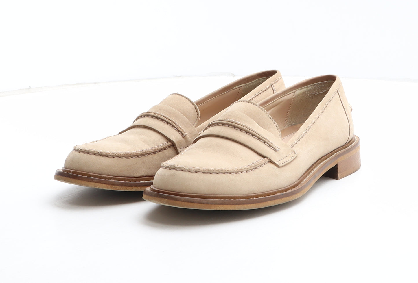 Bata Womens Beige Leather Loafer Casual UK 3.5 36