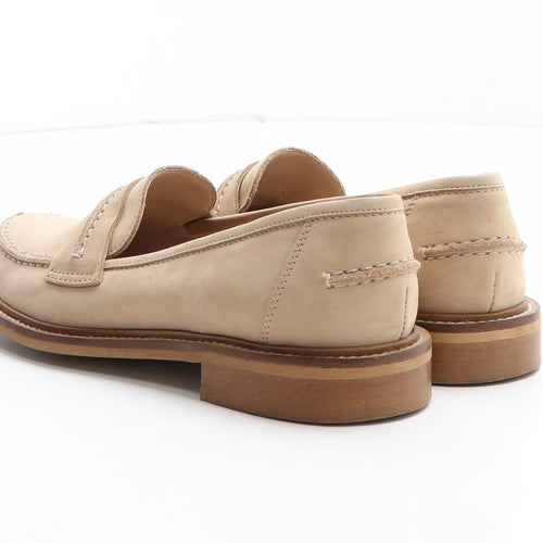 Bata Womens Beige Leather Loafer Casual UK 3.5 36