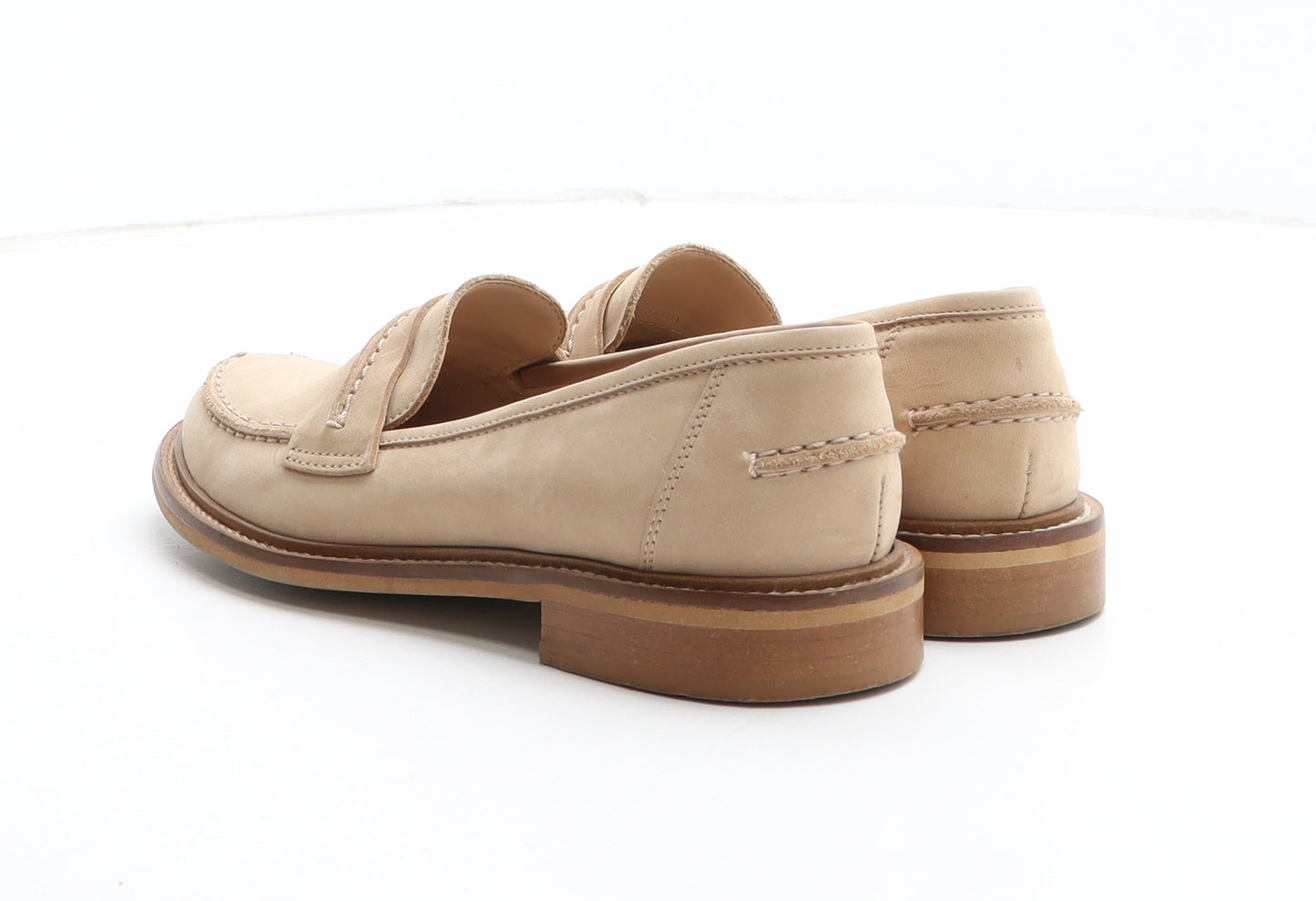 Bata Womens Beige Leather Loafer Casual UK 3.5 36