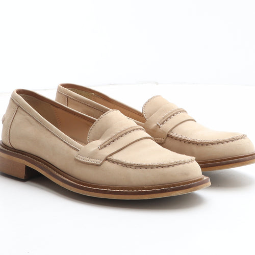 Bata Womens Beige Leather Loafer Casual UK 3.5 36