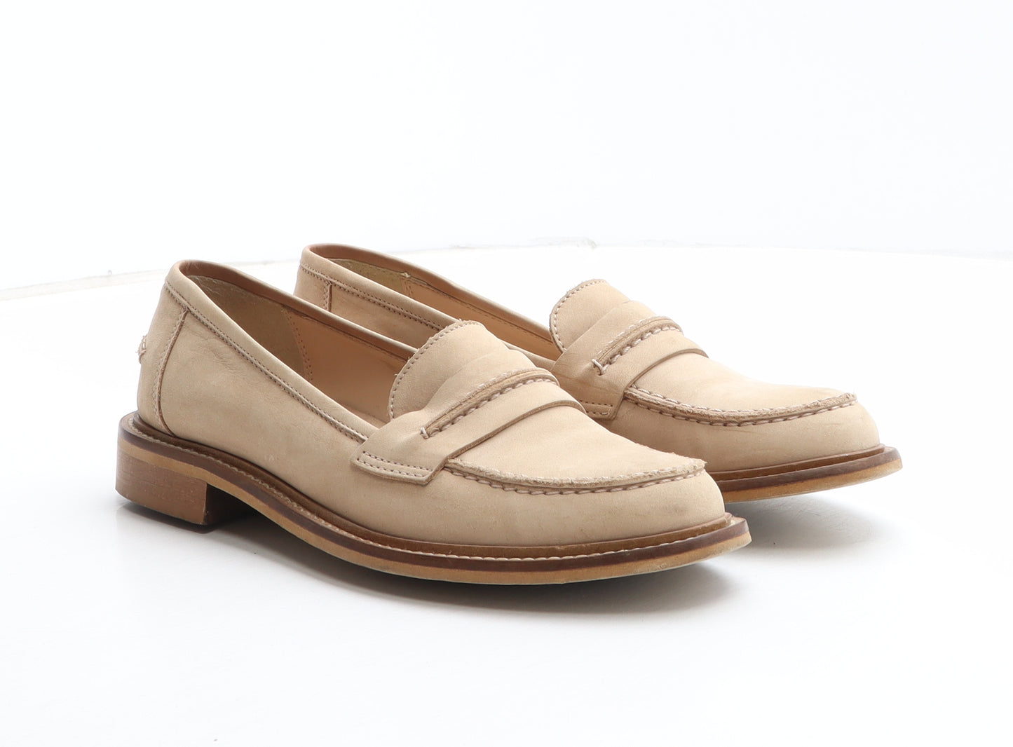 Bata Womens Beige Leather Loafer Casual UK 3.5 36